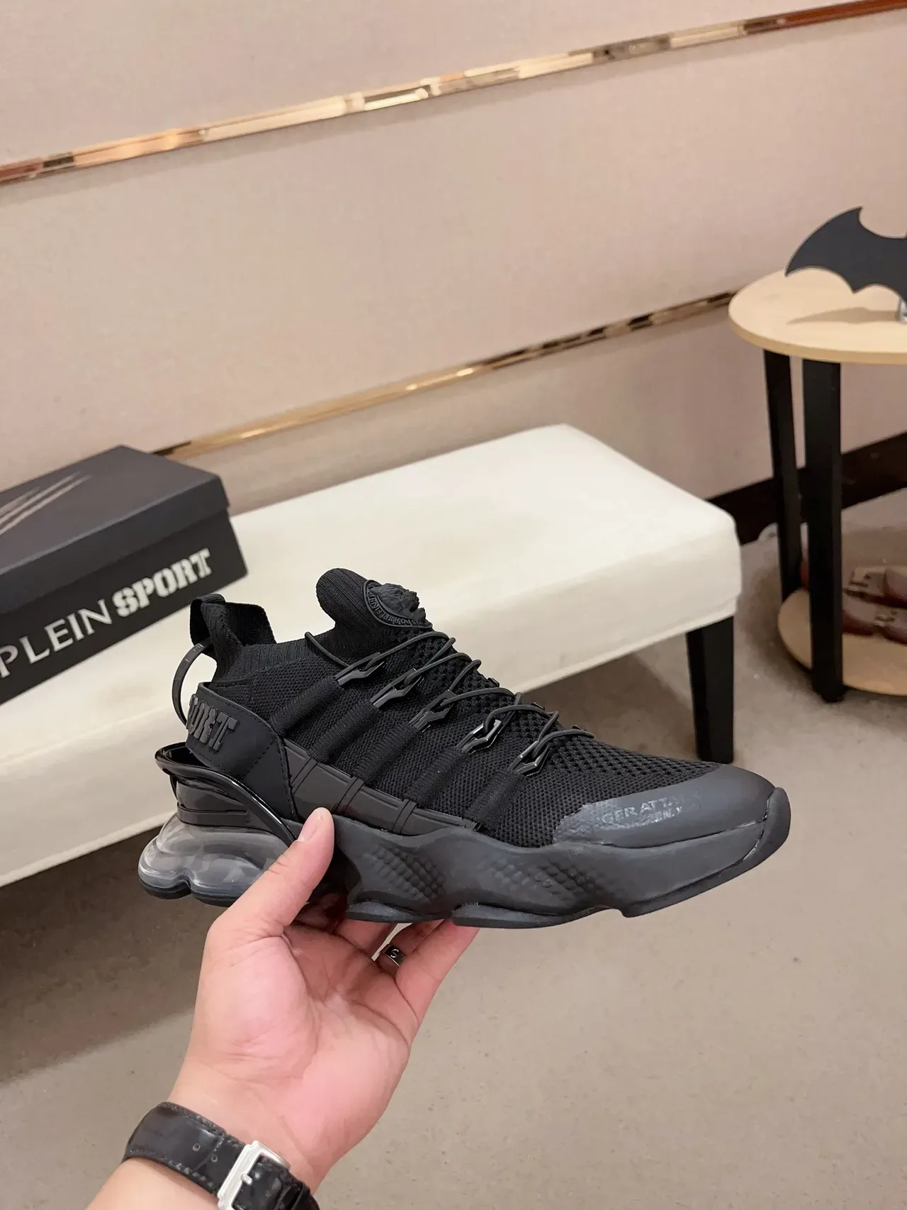 Philipp Plein Sport Sneaker Noir Maille Style Chaussette Chunky 6