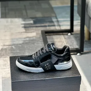 Philipp Plein Super Street Black Patent Leather Lifestyle Sneakers