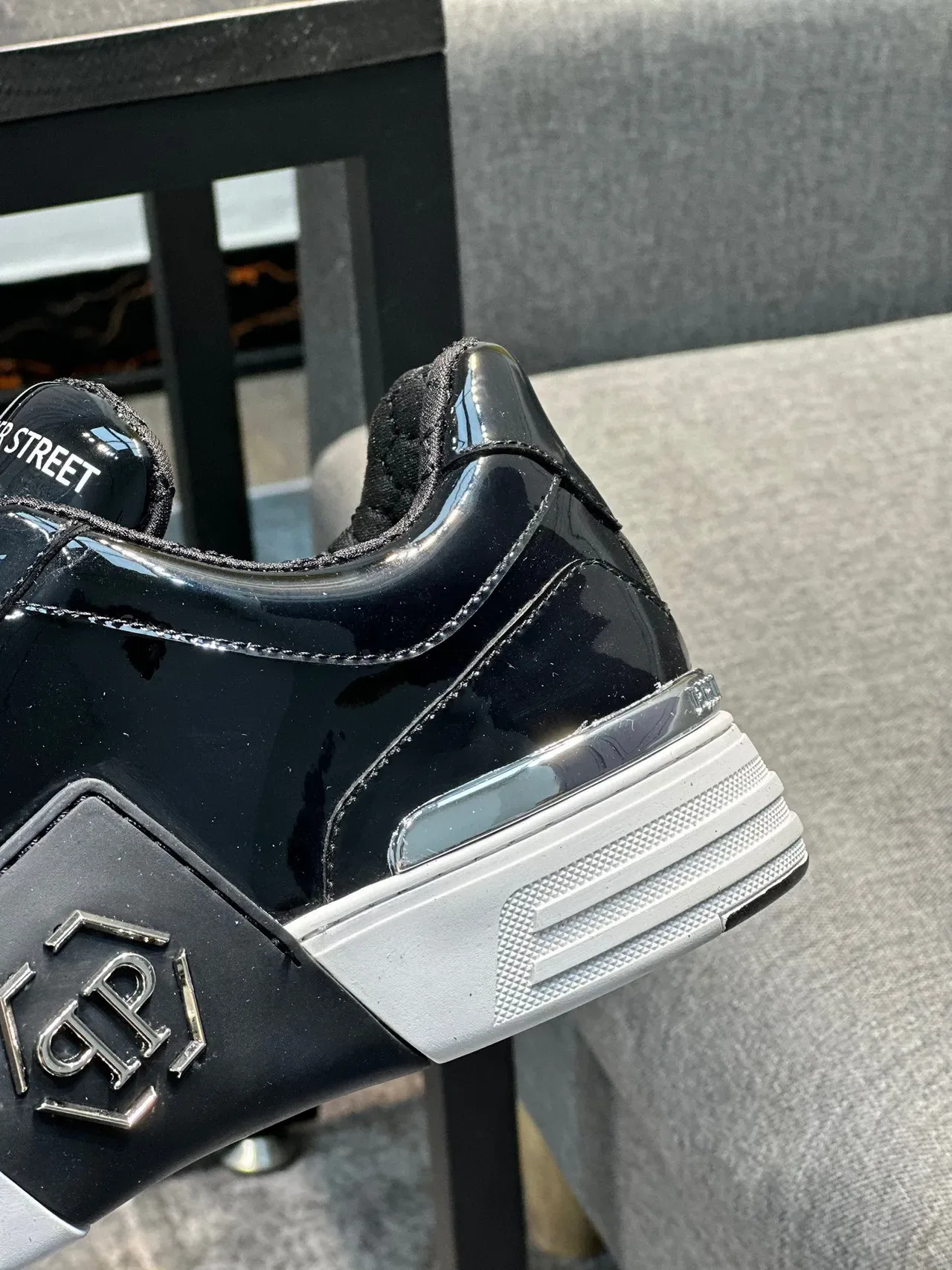 Philipp Plein Super Street Sneakers Lifestyle Noires en Cuir Patenté 8