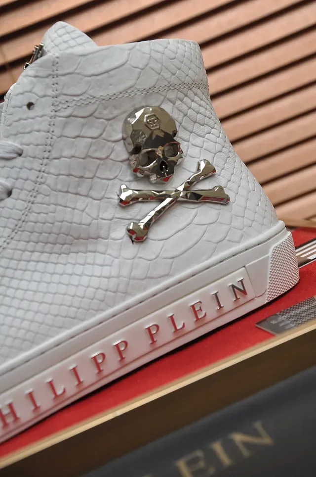 Philipp Plein سنيكر أبيض مطبوع تمساح عالي الارتفاع لايف ستايل 2