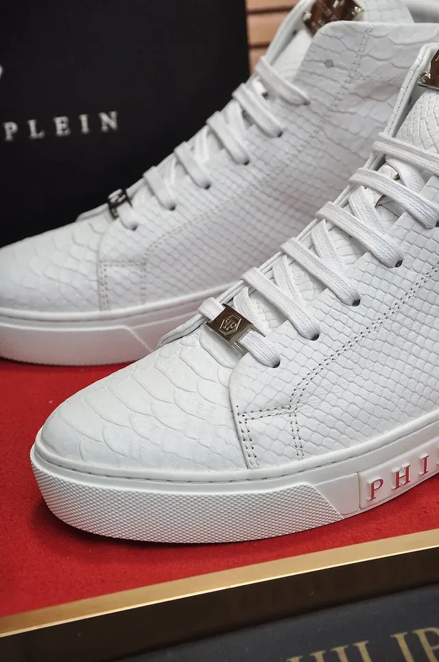 Philipp Plein سنيكر أبيض مطبوع تمساح عالي الارتفاع لايف ستايل 3