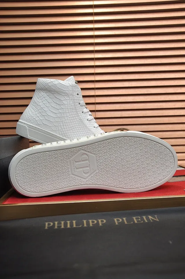 Philipp Plein سنيكر أبيض مطبوع تمساح عالي الارتفاع لايف ستايل 4