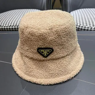 Prada Beige Bouclé Bucket Hat