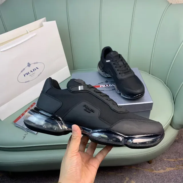 Prada negros transparentes monocromáticas Air-Unit Sole lifestyle zapatillas 4