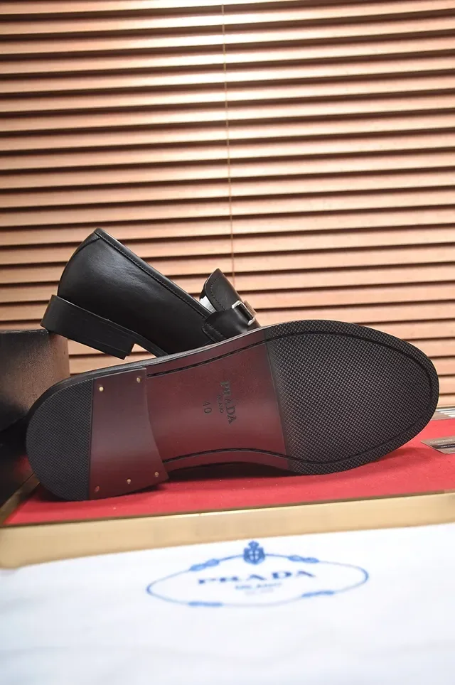 Prada Buckle Strap Loafer Black Leather Loafer 3