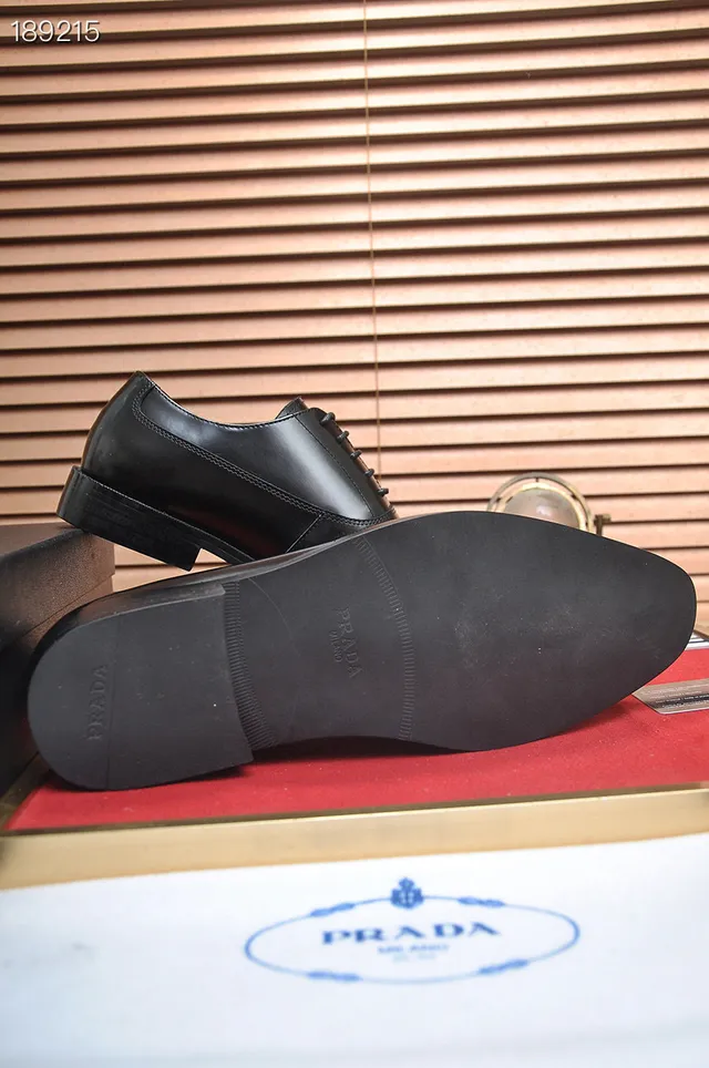 Prada Cap-Toe Full Brogue Black Oxford Shoes 2