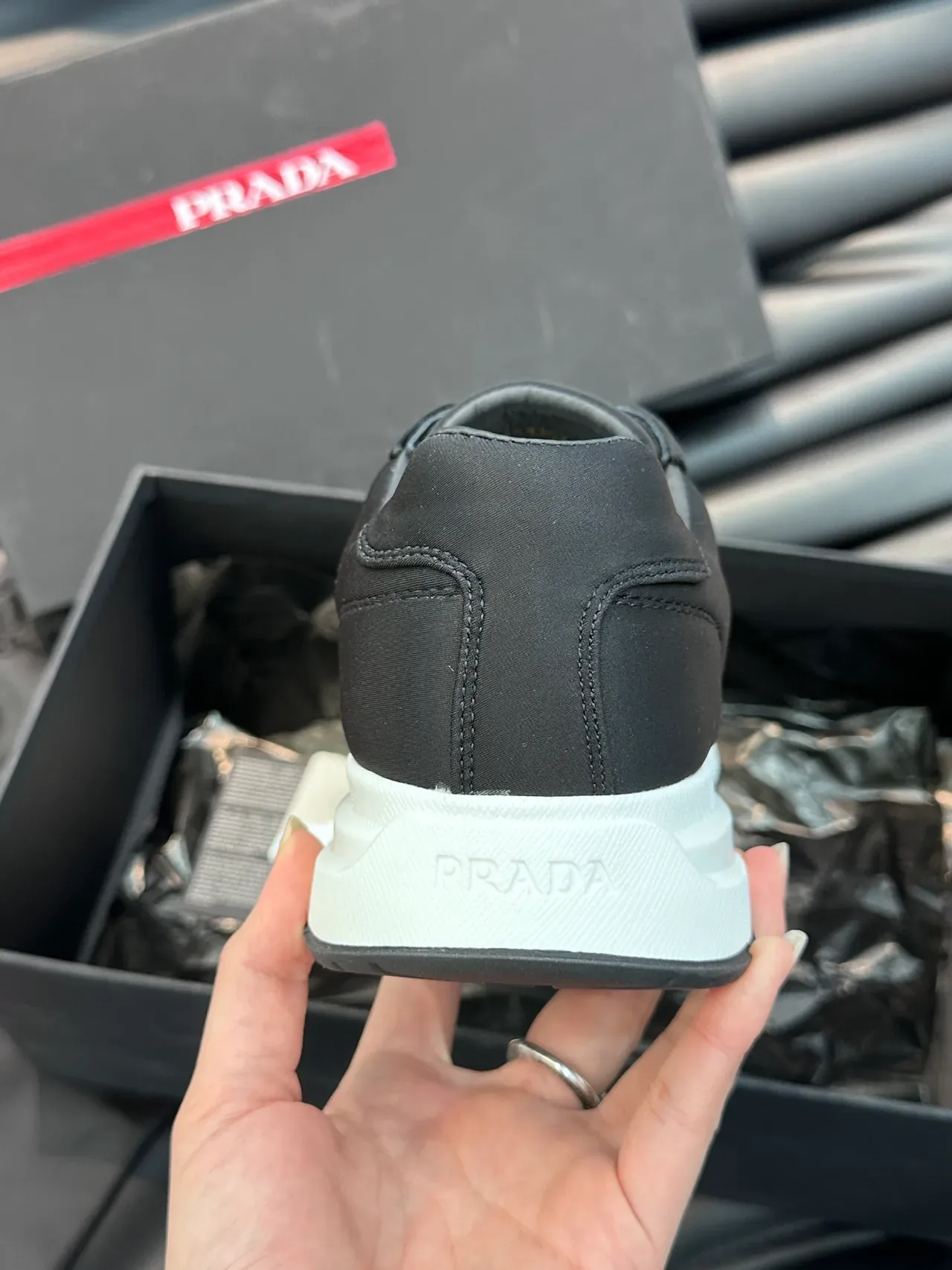 Prada Cloudbust Black and White Lifestyle Sneakers 3