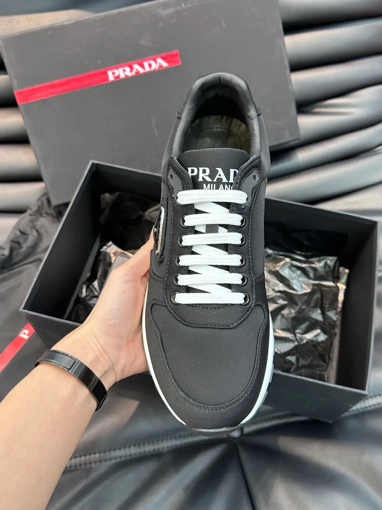 Prada Cloudbust Black and White Lifestyle Sneakers 4