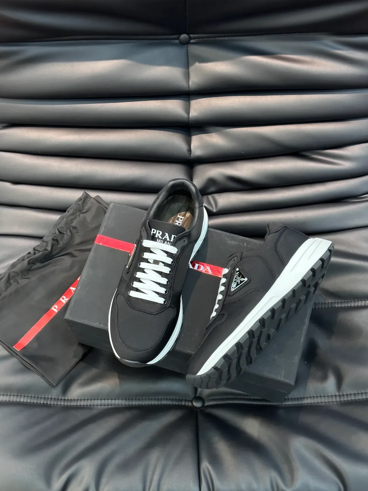 Prada Cloudbust Black and White Lifestyle Sneakers 5