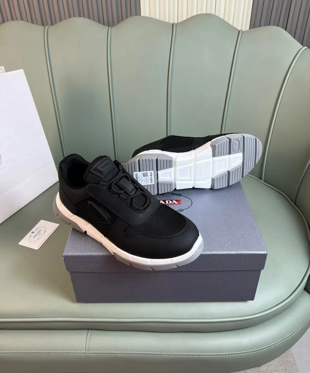 Prada Cloudbust Black and White Lifestyle Sneakers 7