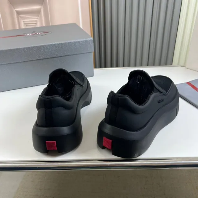 Prada Cloudbust Black Gray Slip-On Mesh-and-Leather Upper Lifestyle Sneakers 6