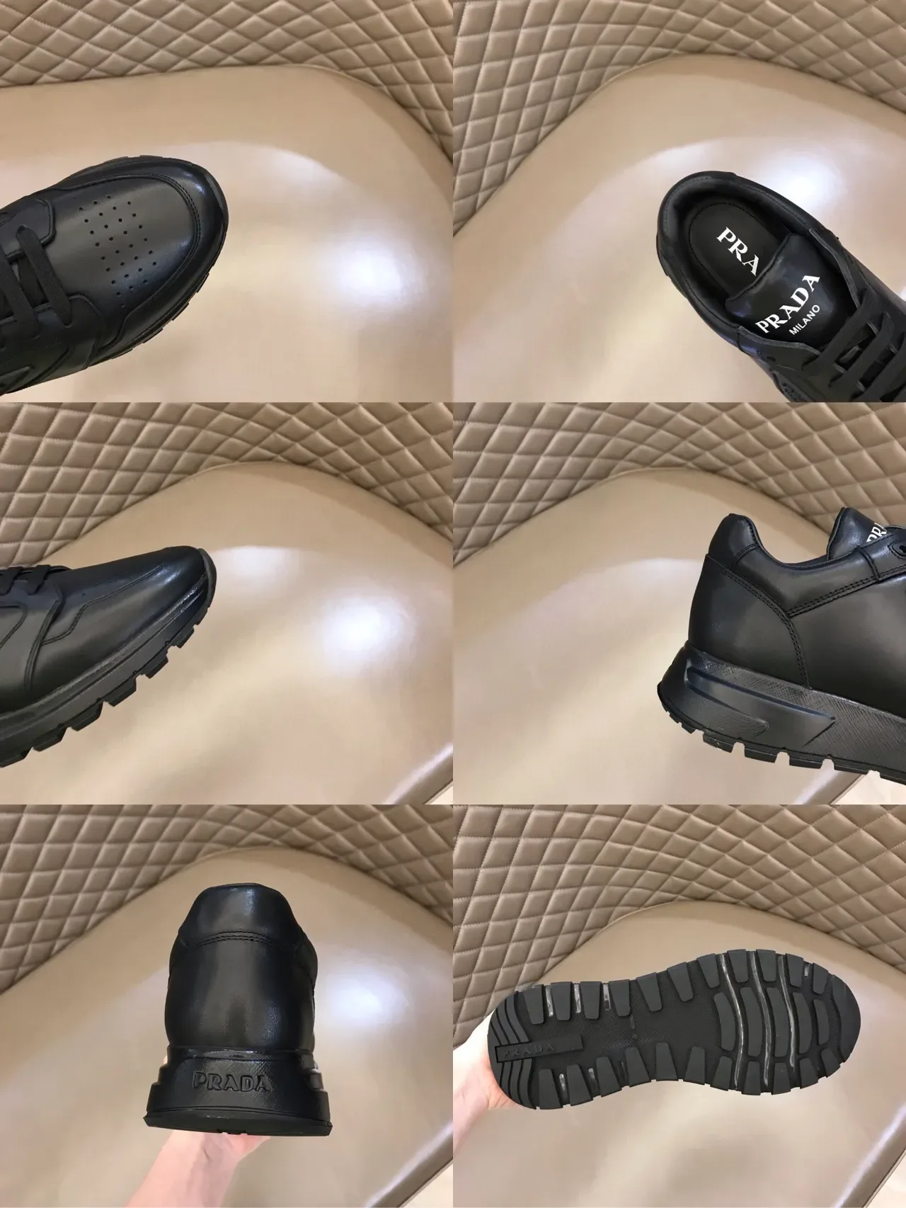 Prada Cloudbust Black Leather Lifestyle Sneakers 2