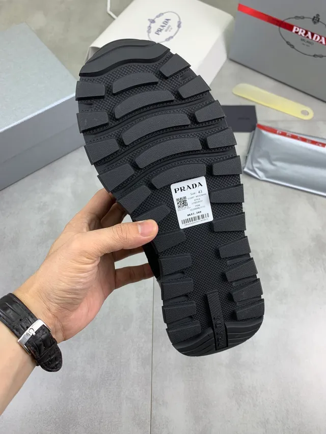 Prada Cloudbust Black Mesh and Suede Chunky Sneakers 2