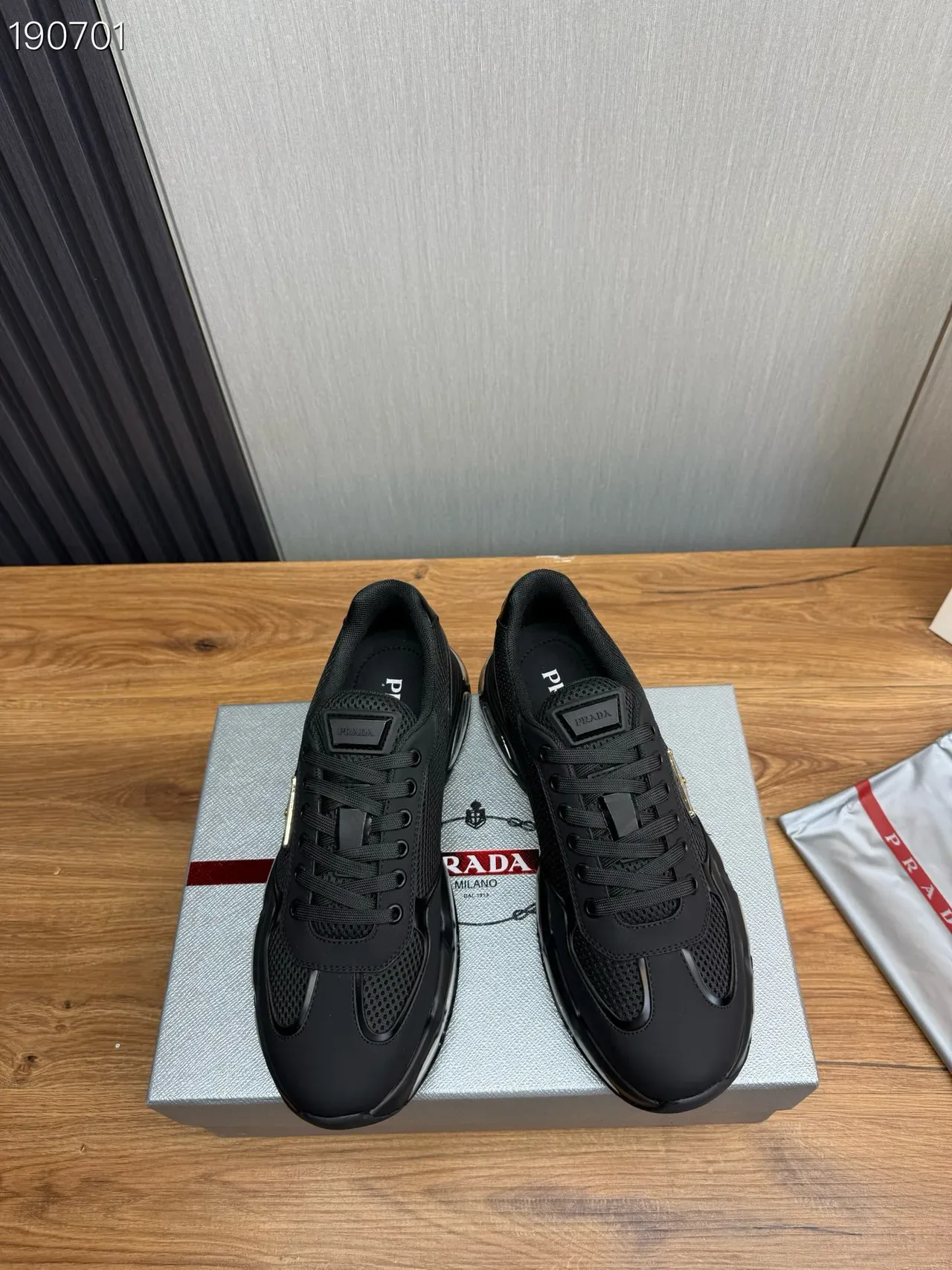 Prada Cloudbust Black Mesh and Synthetic Lifestyle Sneakers 2