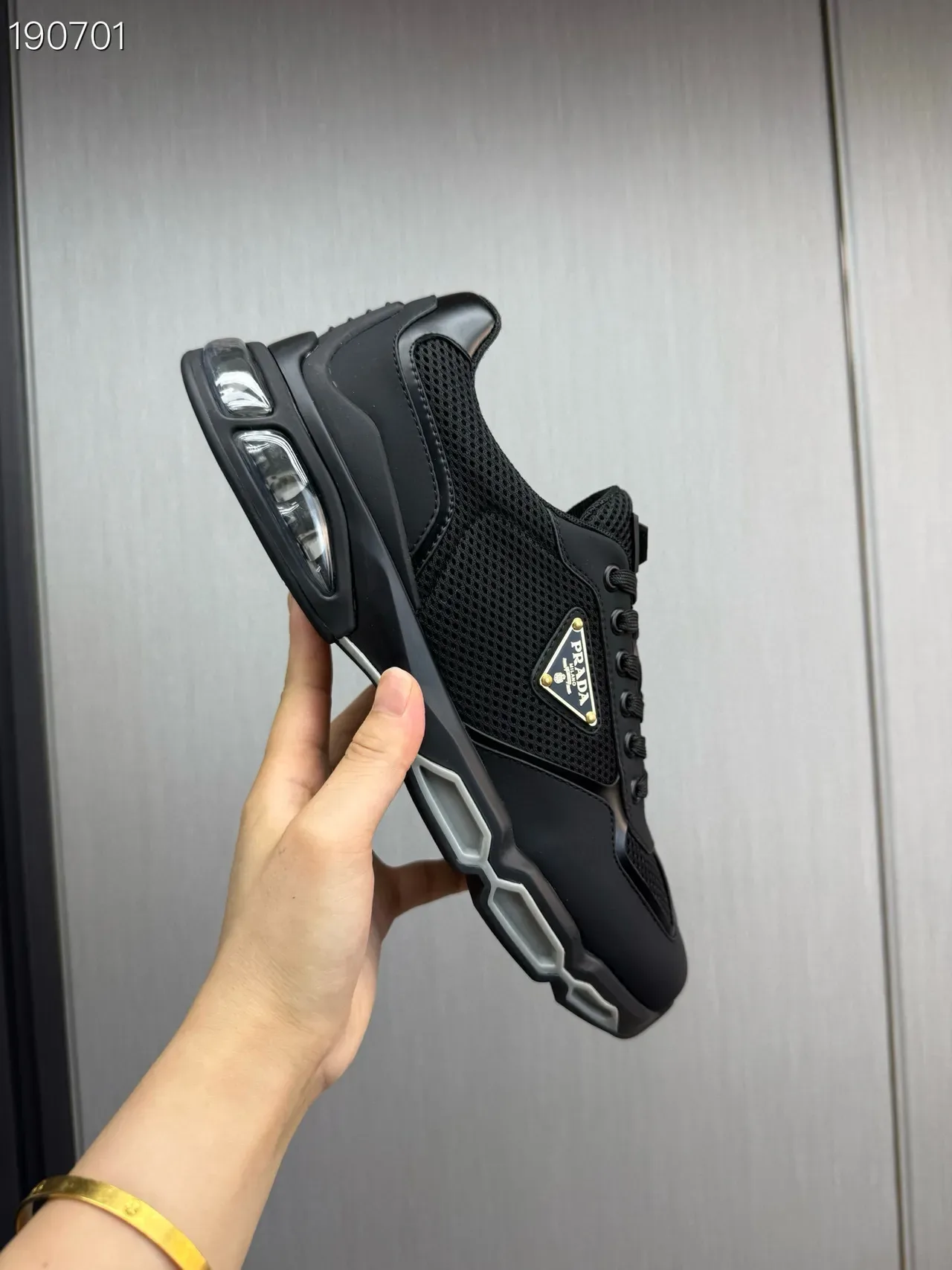 Prada Cloudbust Black Mesh and Synthetic Lifestyle Sneakers 3