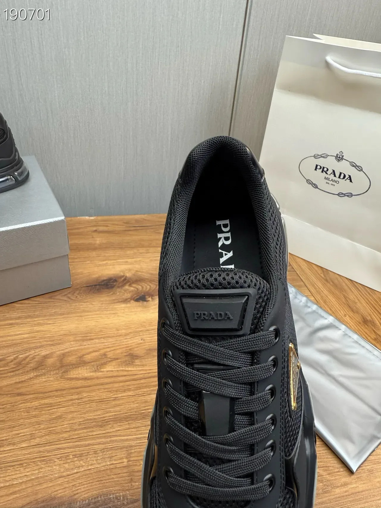 Prada Cloudbust Black Mesh and Synthetic Lifestyle Sneakers 4