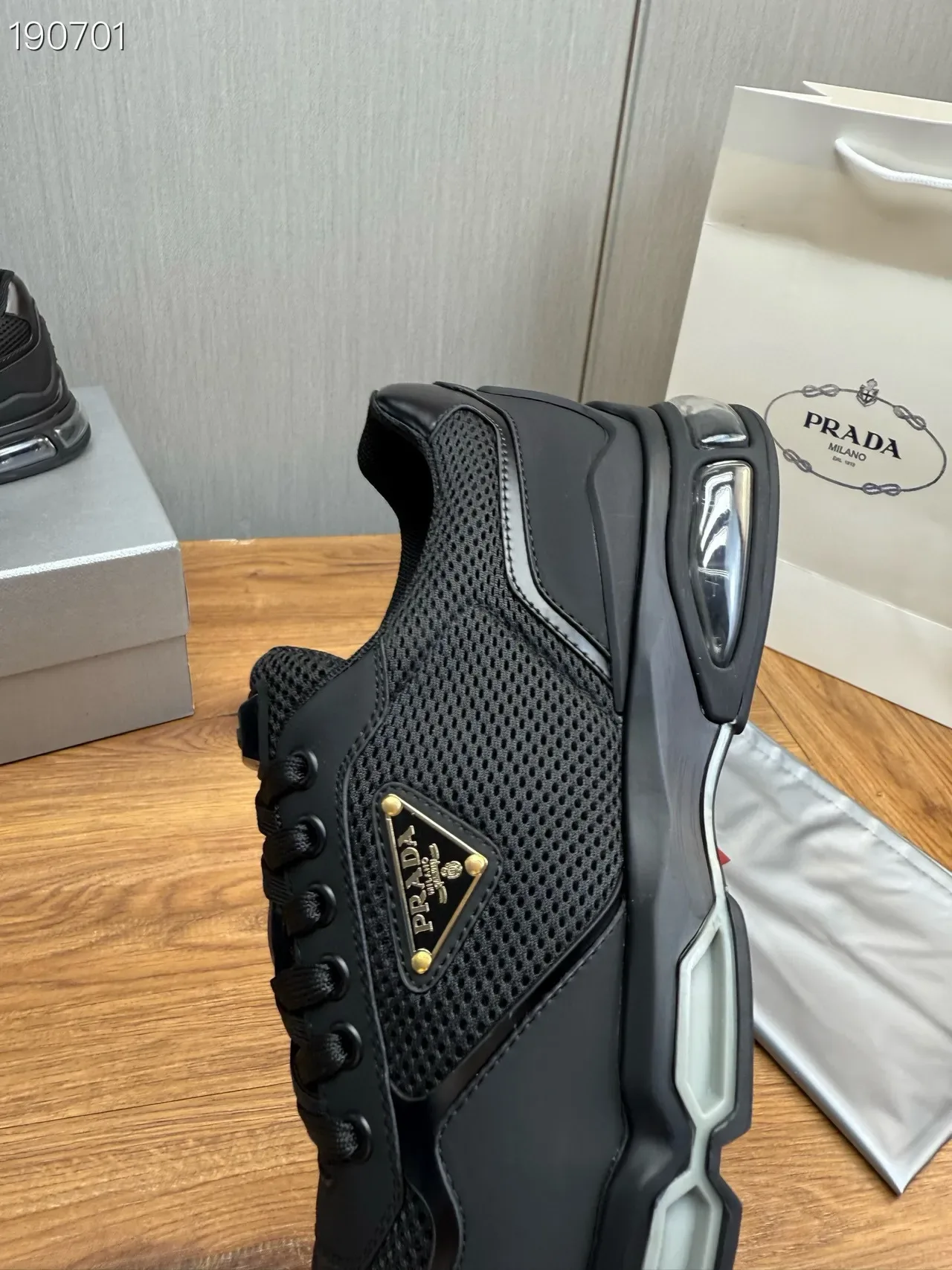 Prada Cloudbust Black Mesh and Synthetic Lifestyle Sneakers 5