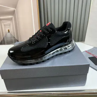Prada Cloudbust أحذية رياضية لايف ستايل سوداء باترنت وميش