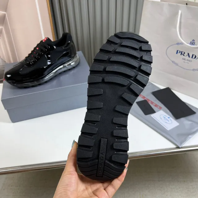 Prada Cloudbust Black Patent and Mesh Lifestyle Sneakers 3