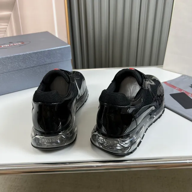 Prada Cloudbust Black Patent and Mesh Lifestyle Sneakers 6