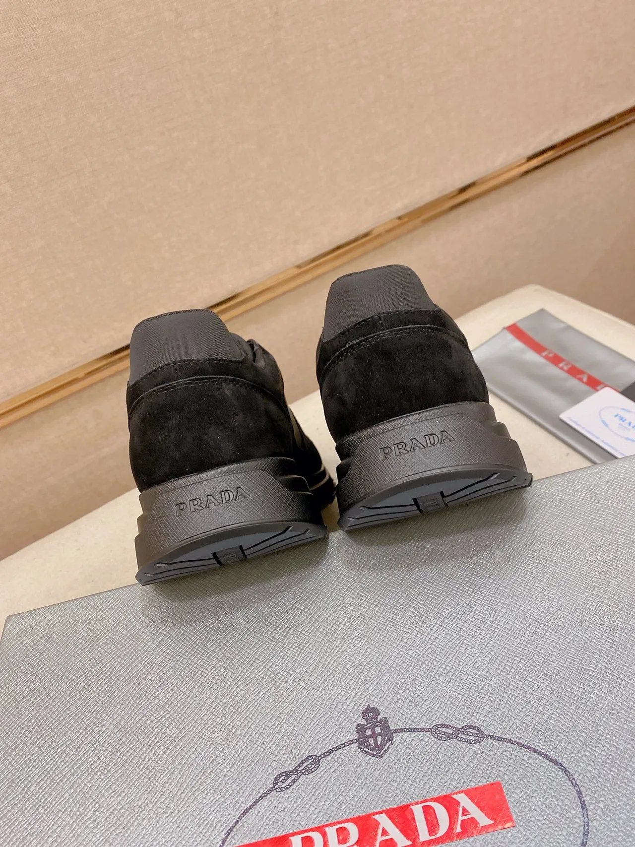 Prada Cloudbust Black Suede and Nylon Chunky Sneakers 4