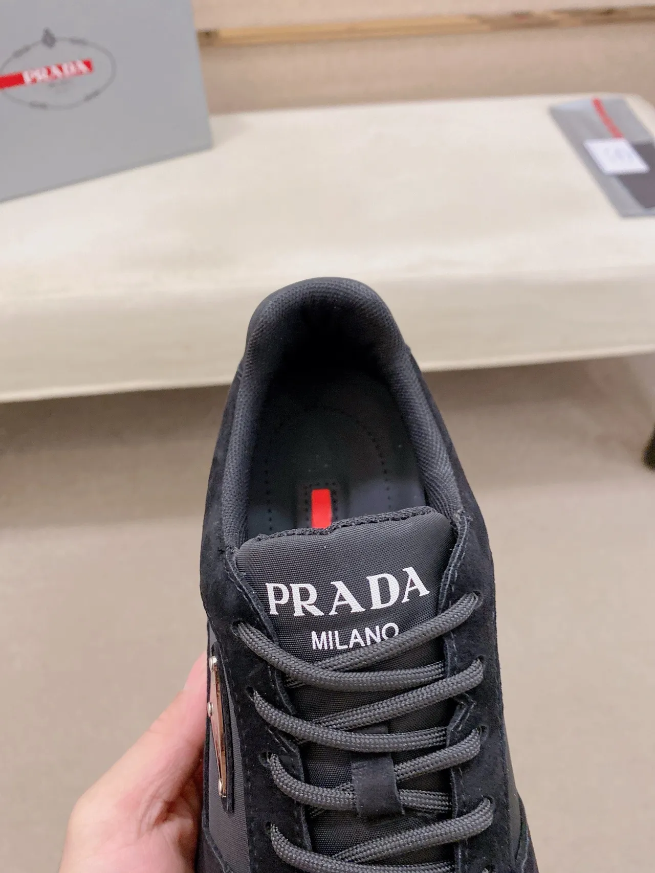 Prada Cloudbust Black Suede and Nylon Chunky Sneakers 5