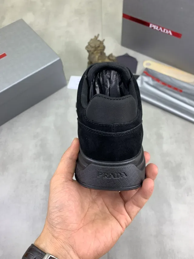Prada Cloudbust Black Suede and Textile Lifestyle Sneakers 3