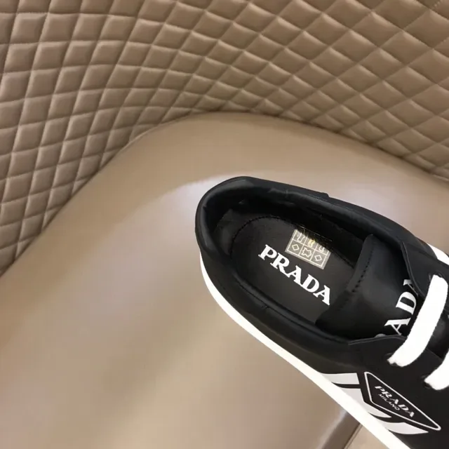 Prada Cloudbust Black White Platform Sole Leather Upper Lifestyle Sneakers 3
