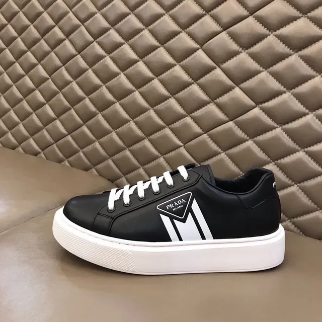 Prada Cloudbust Black White Platform Sole Leather Upper Lifestyle Sneakers 6