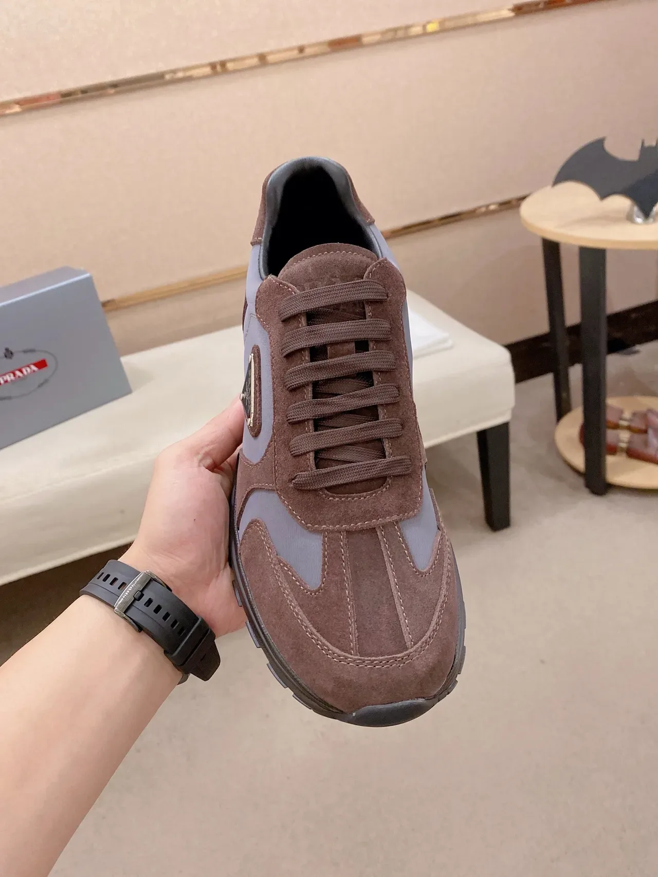 Prada Cloudbust Brown and Gray Lifestyle Sneakers 5