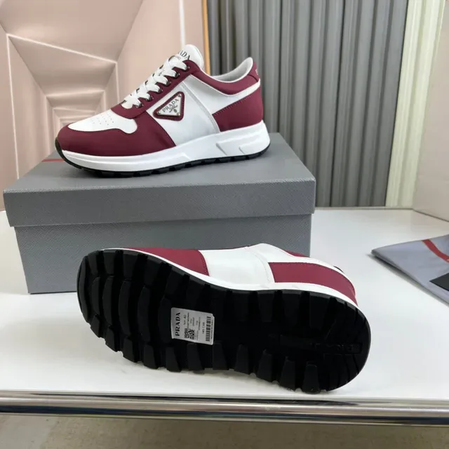 Prada Cloudbust Burgundy and White Lifestyle Sneakers 2