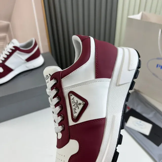 Prada Cloudbust Burgundy and White Lifestyle Sneakers 3