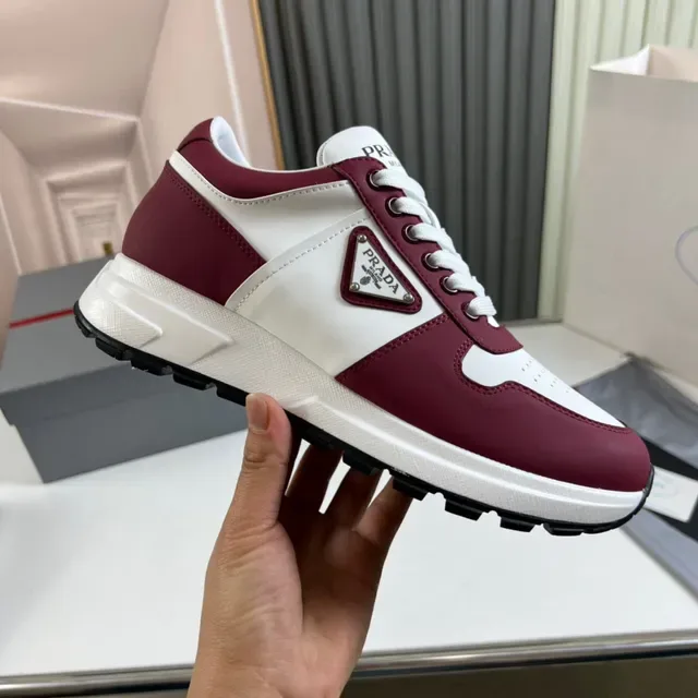 Prada Cloudbust Burgundy and White Lifestyle Sneakers 4