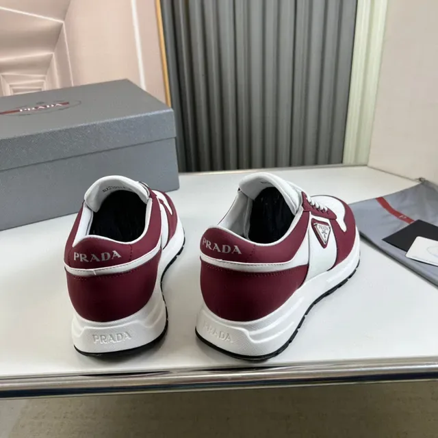 Prada Cloudbust Burgundy and White Lifestyle Sneakers 6