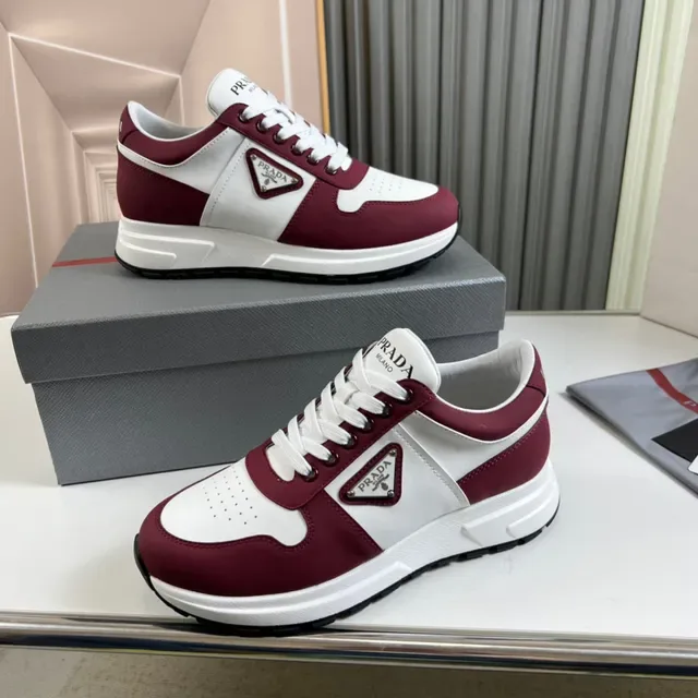 Prada Cloudbust Burgundy and White Lifestyle Sneakers 7