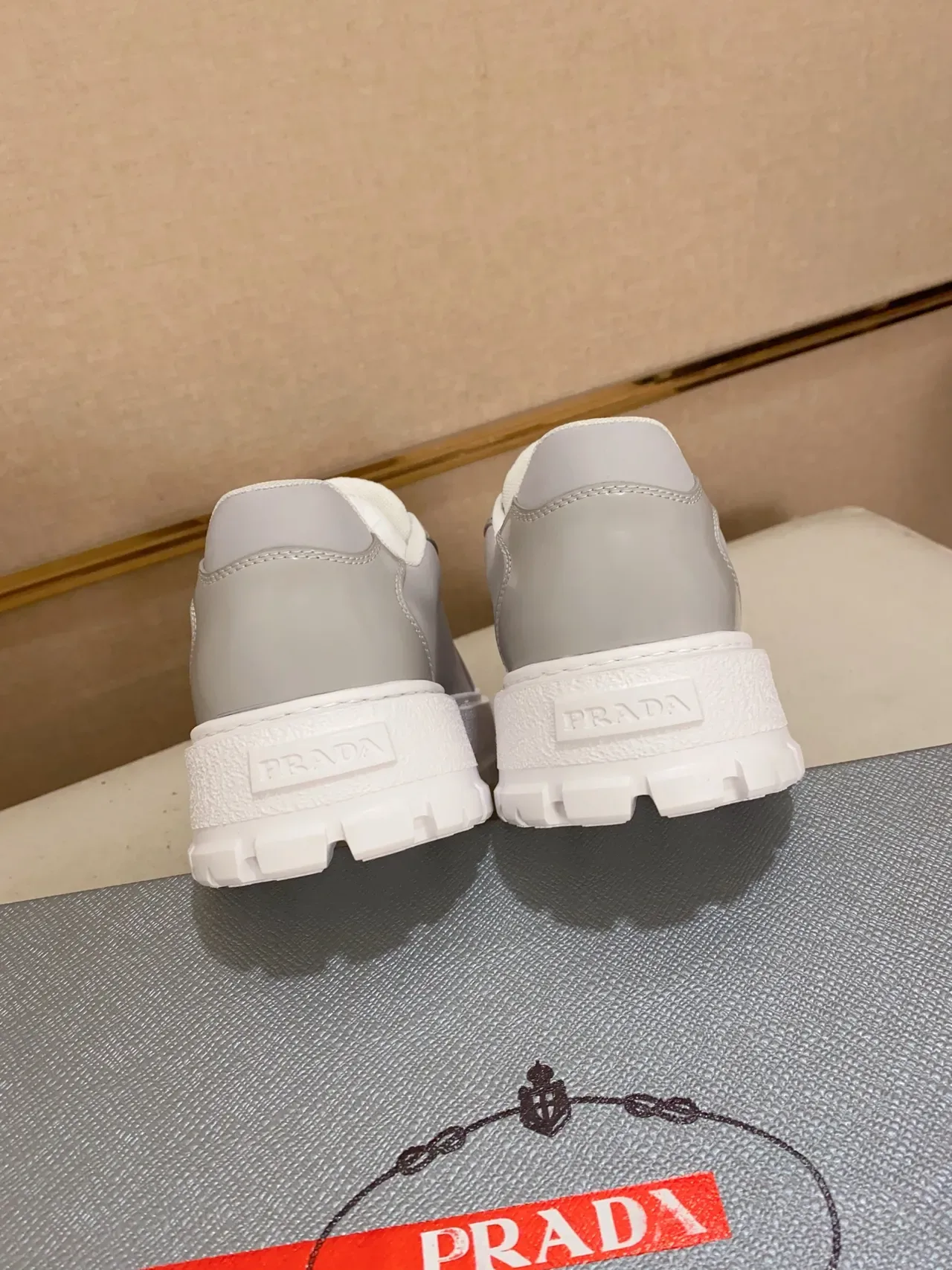 Prada Cloudbust Gray Patent Leather Chunky Sneakers 3