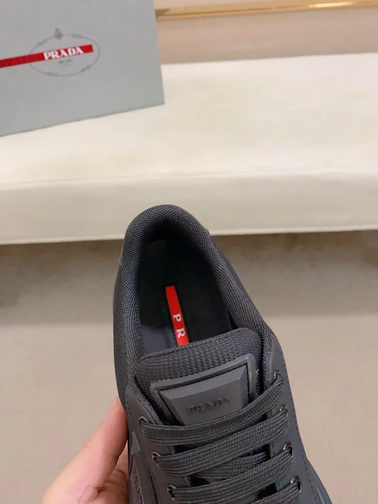 Prada Cloudbust Monochrome Black Lifestyle Sneakers 4