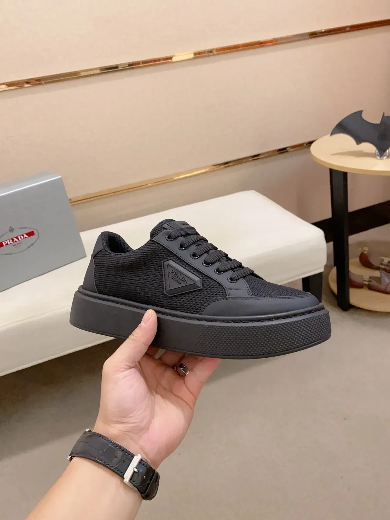 Prada Cloudbust Monochrome Black Lifestyle Sneakers 5