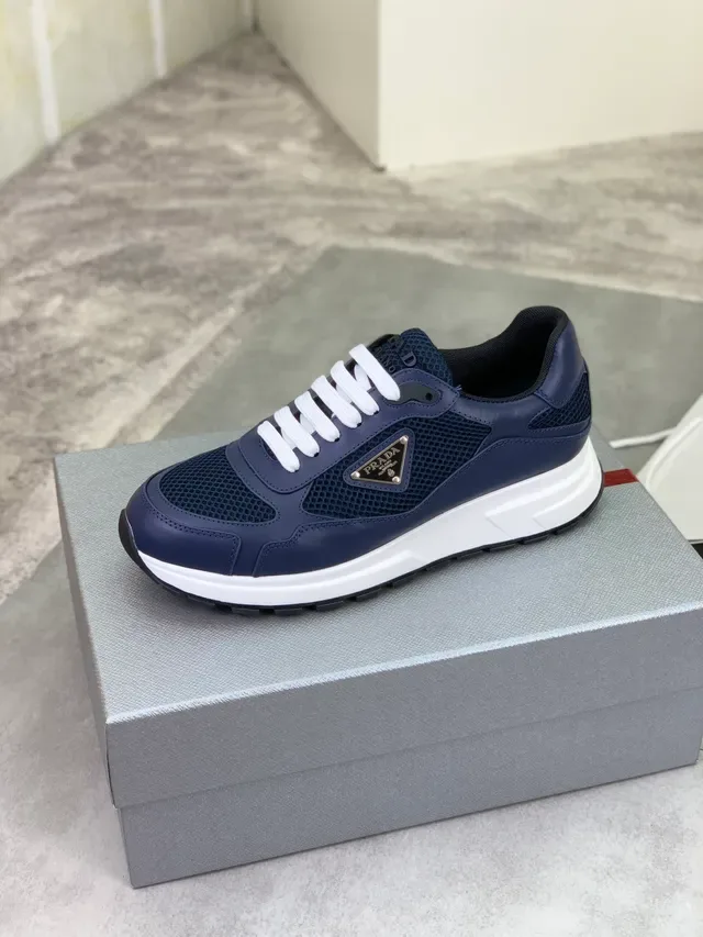 Prada Cloudbust Navy Blue Mesh and Leather Lifestyle Sneakers 5