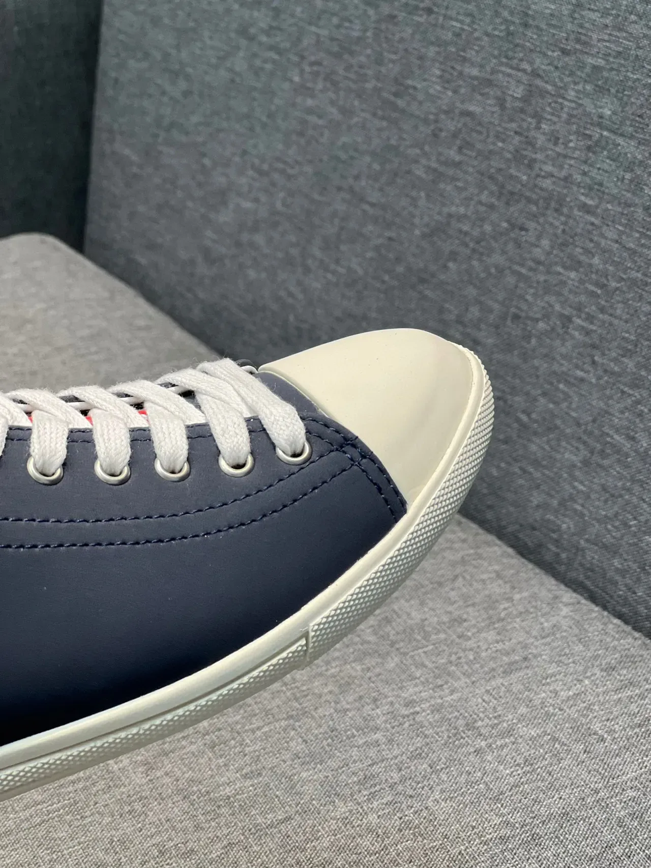Prada Cloudbust Navy White Low-Top Minimalist Lifestyle Sneakers 3