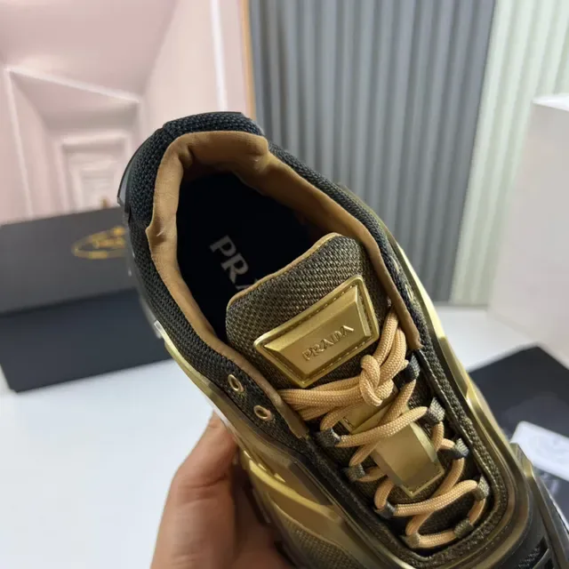 Prada Cloudbust Runner Black and Gold Chunky Sneakers 3