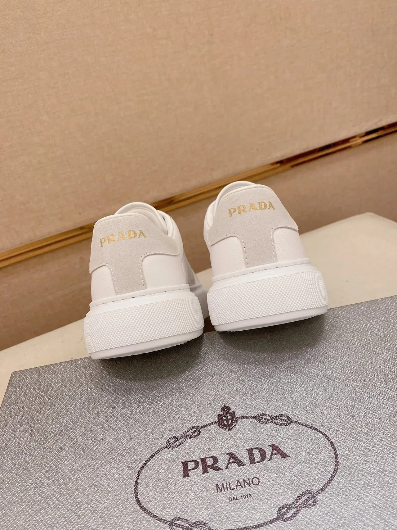Prada Cloudbust Two-Tone White and Gray Lifestyle Sneakers 3