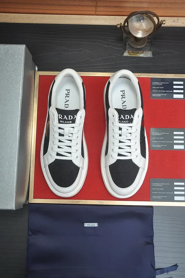 Prada Cloudbust White Black Low-Top Platform Sole Lifestyle Sneakers 3