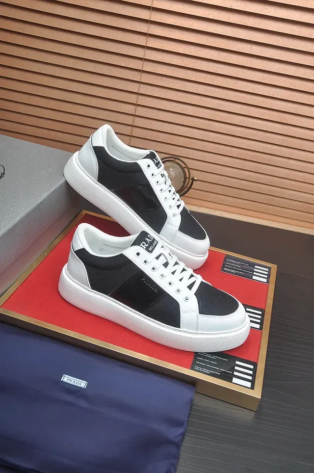 Prada Cloudbust White Black Low-Top Platform Sole Lifestyle Sneakers 6