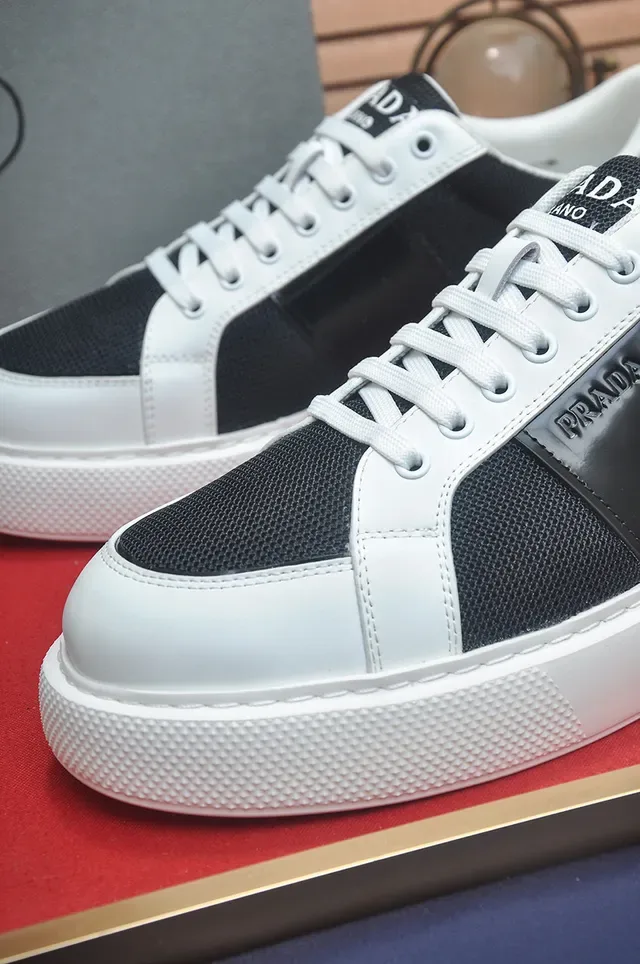 Prada Cloudbust White Black Low-Top Platform Sole Lifestyle Sneakers 8