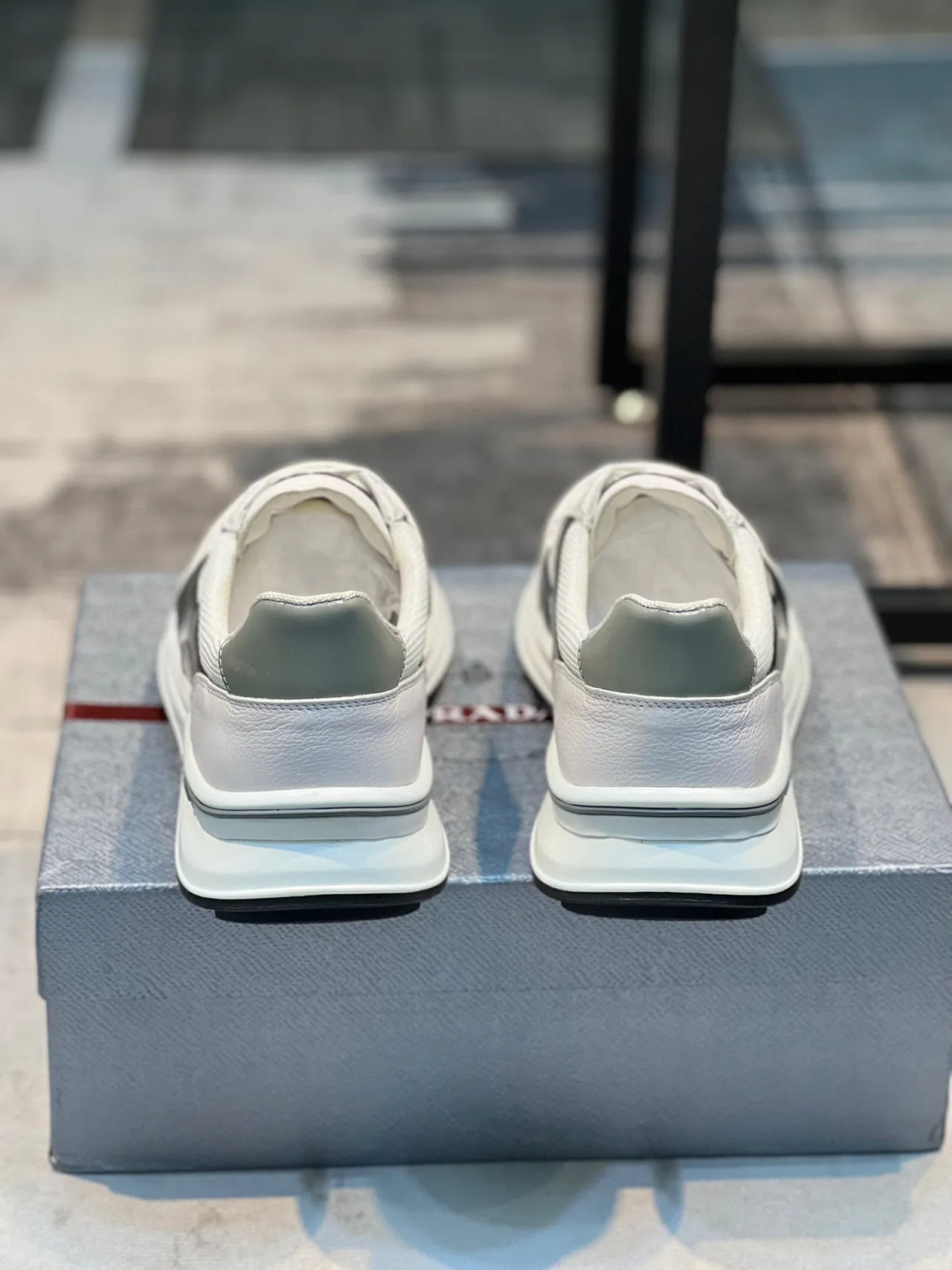 Prada Cloudbust White Black Silver Lifestyle Sneakers 2