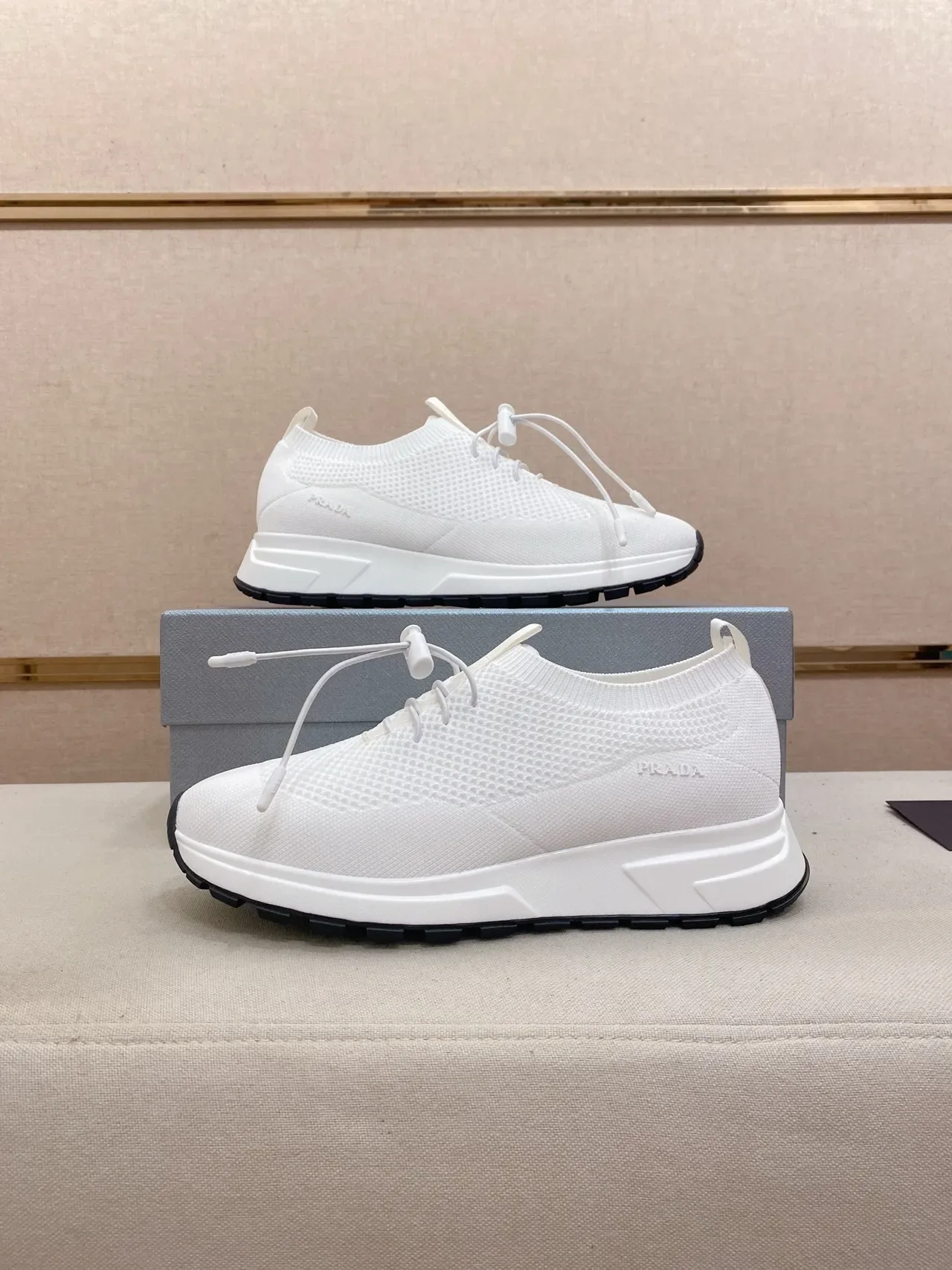 Prada Cloudbust White Knit Lifestyle Sneakers 7