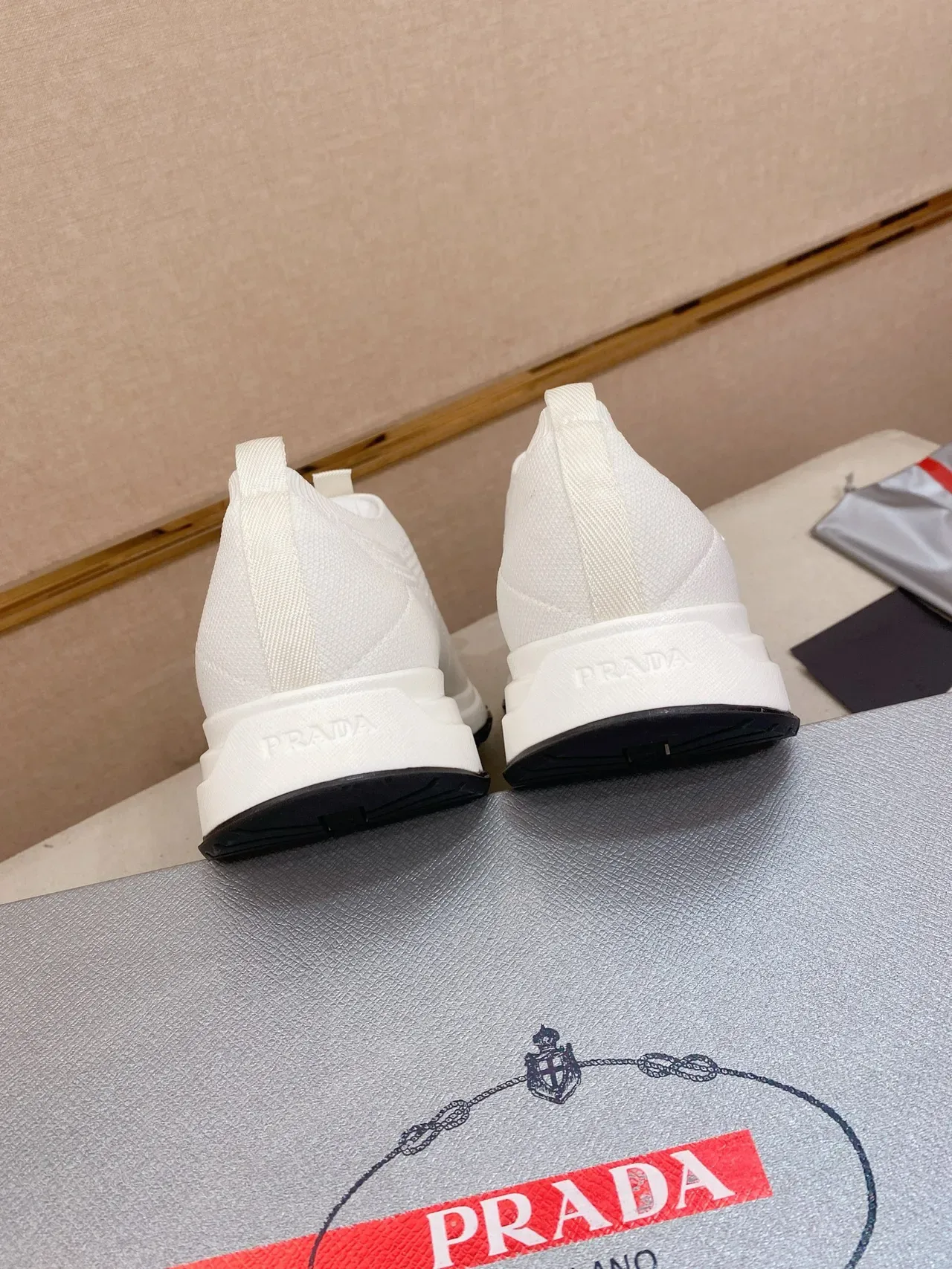 Prada Cloudbust White Knit Lifestyle Sneakers 8