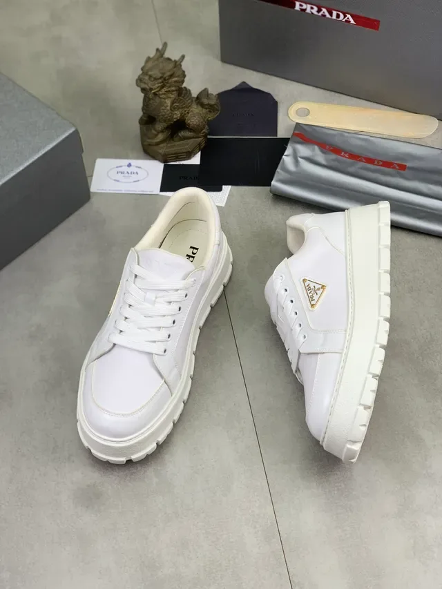 Prada Cloudbust White Leather Platform Lifestyle Sneaker 4