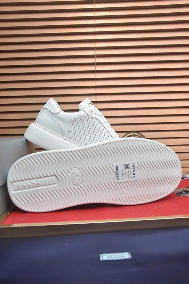 Prada Cloudbust White Perforated Leather Lifestyle Sneakers 7